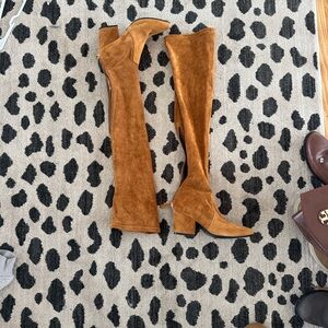 Elegant Tan Suede Over-the-Knee Boots